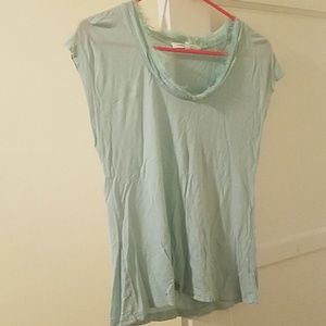 Silky light green top